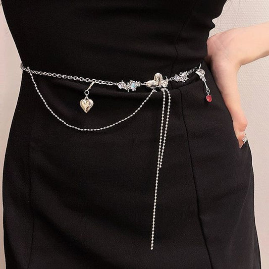 Heart Chain Waist Alloy Belt Moonstone
