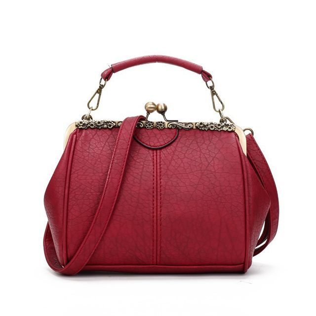 Top Lock Plain Handle Bag Crossbody Kiss