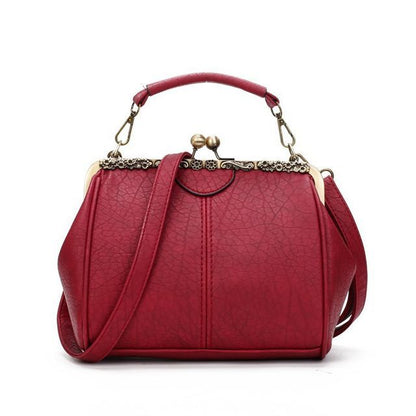 Top Lock Plain Handle Bag Crossbody Kiss