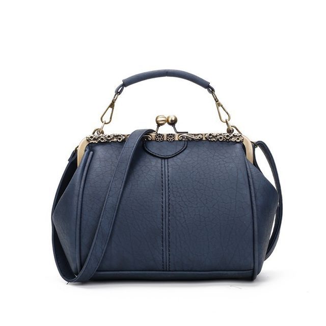 Top Lock Plain Handle Bag Crossbody Kiss