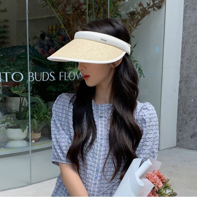 Straw Trim Visor Sun Contrast