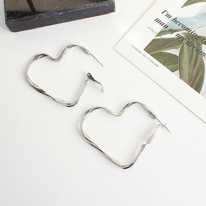 Hoop Clip-On Heart Earring /