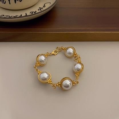 Bracelet Faux Alloy Pearl Dangle Necklace / Earring