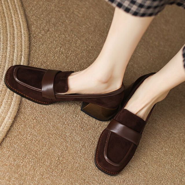 Loafers Heel Chunky