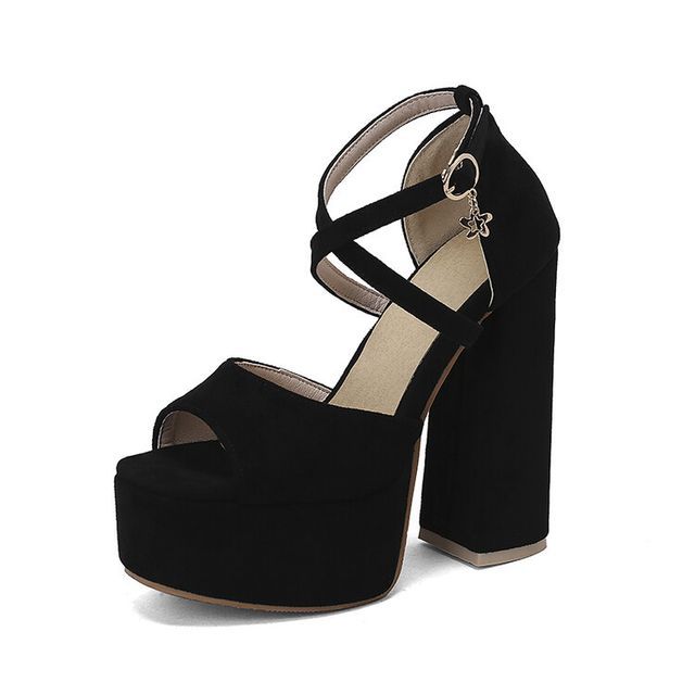 Platform Sandals Strap Ankle Heel Chunky