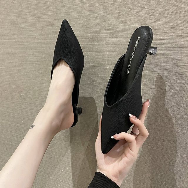 Low Heel Pointy Mules