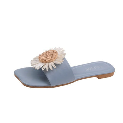 Sandals Slide Flower Applique