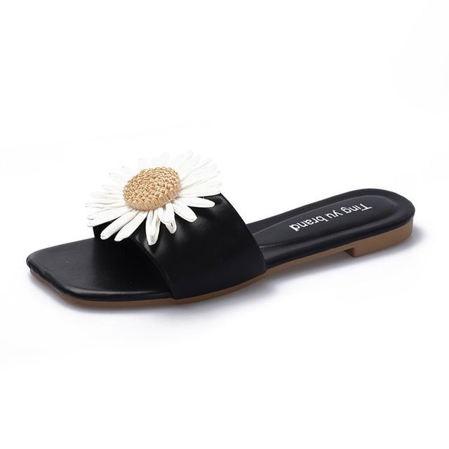 Sandals Slide Flower Applique