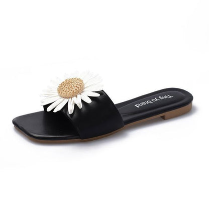 Sandals Slide Flower Applique