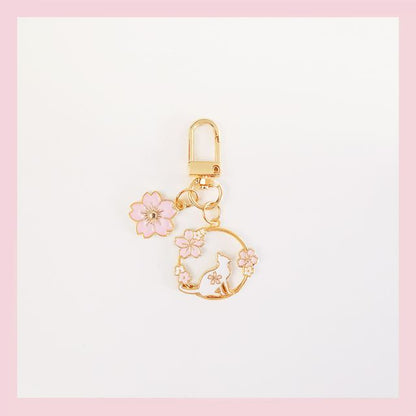 Rabbit / Floral Keyring