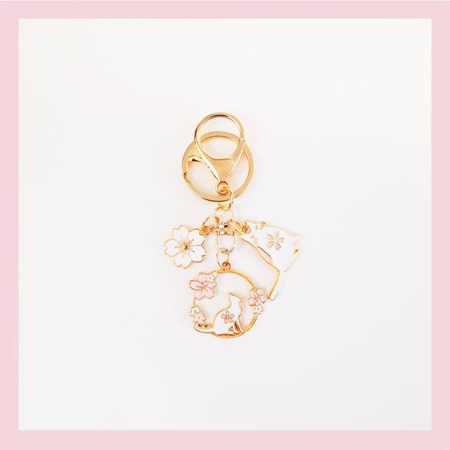 Rabbit / Floral Keyring