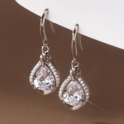 Rhinestone Sterling Silver Drop Earring