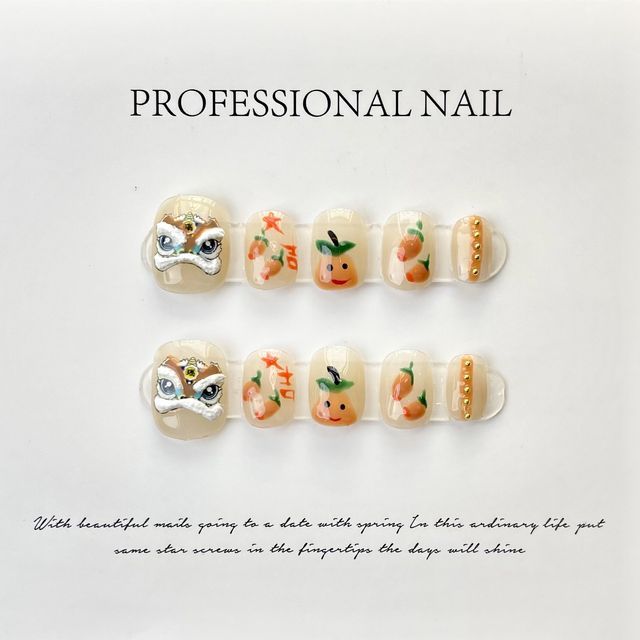 Lion Dance Faux Nail Tips