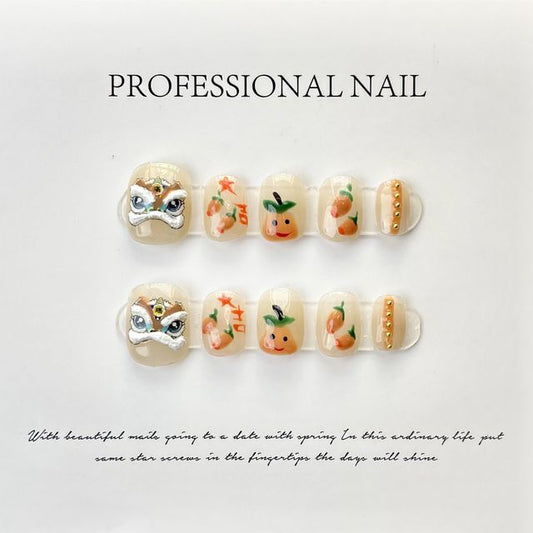 Lion Dance Faux Nail Tips