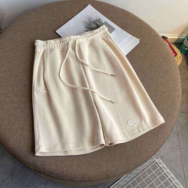 Lettering Drawstring Shorts Waist