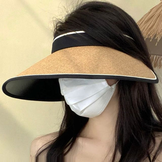 Piped Hat Sun Straw