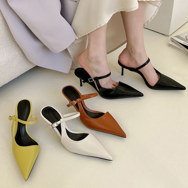 Mules Stiletto Toe Pointy Heel