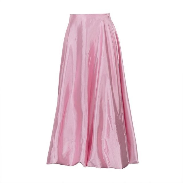 Maxi Waist Plain High A-Line Skirt