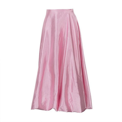 Maxi Waist Plain High A-Line Skirt