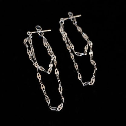 Layered Chained Alloy Dangle Earring