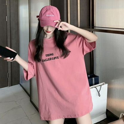 Tee Round Short-Sleeve Lettering Neck