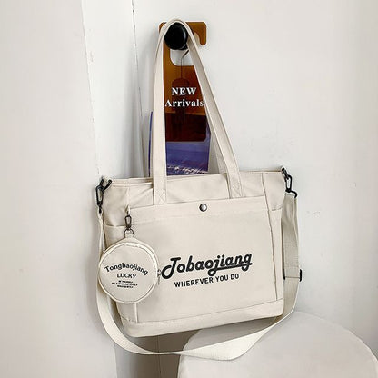 Set: Lettering Canvas Tote Bag + Pouch