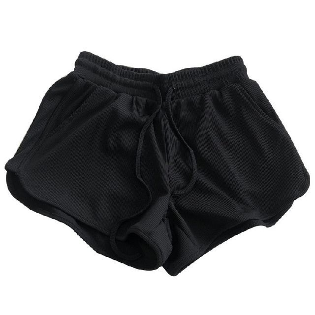 Sweat Waist Plain Drawstring Shorts