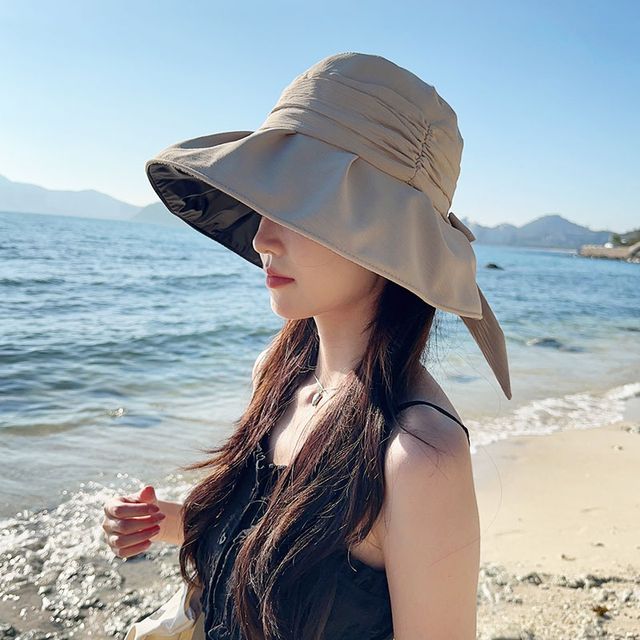 Bow Sun Plain Hat
