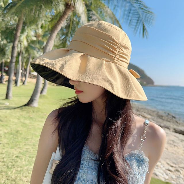 Bow Sun Plain Hat