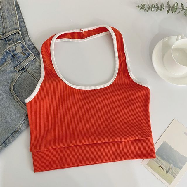 Halter Color Block Cami Top