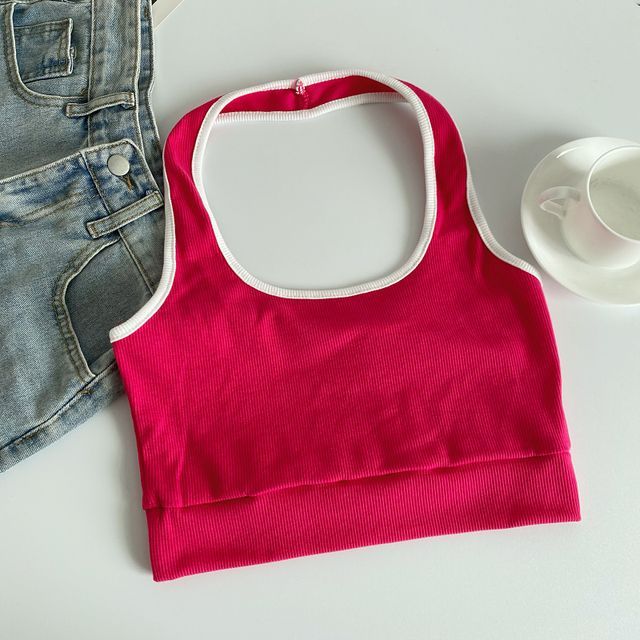 Halter Color Block Cami Top