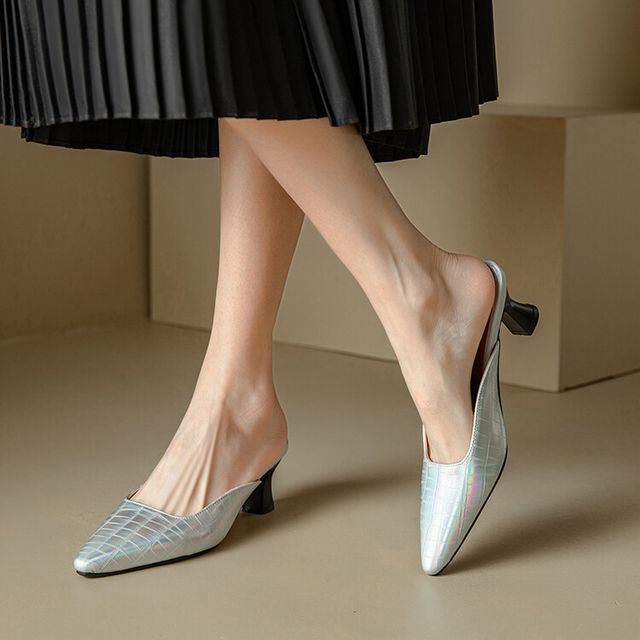 Mules Pointed Heel Kitten