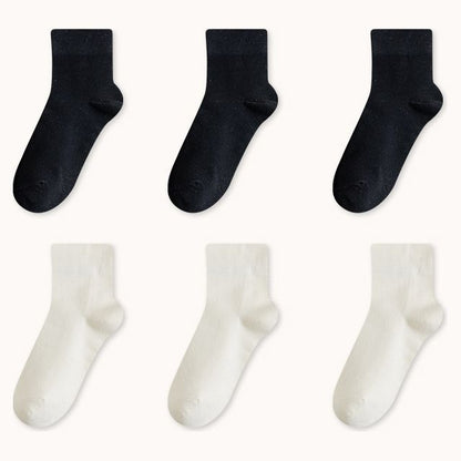 Set Of 6 Pairs: Plain Socks