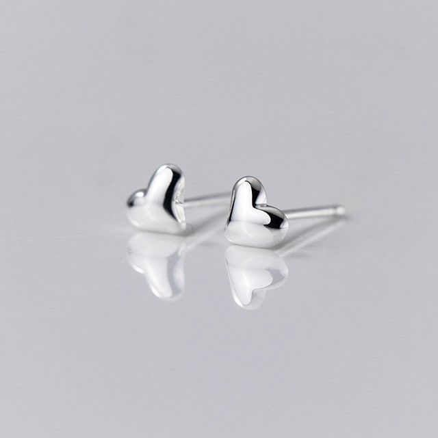 Matte Heart Sterling Silver Earring