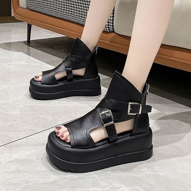 Peep Top Toe Sandals Platform High