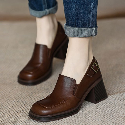 Loafers Buckled Block-Heel