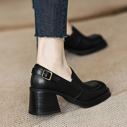 Loafers Buckled Block-Heel