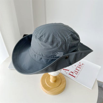 Lettering Hat Sun Embroidered