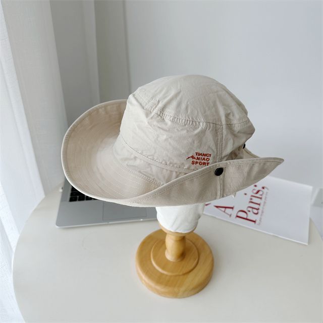 Lettering Hat Sun Embroidered