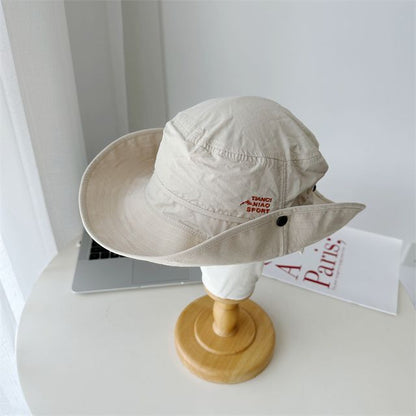 Lettering Hat Sun Embroidered