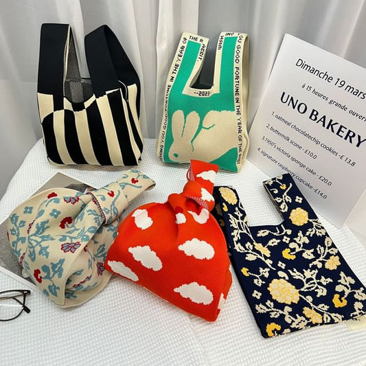 Tote Bag Knit Patterned