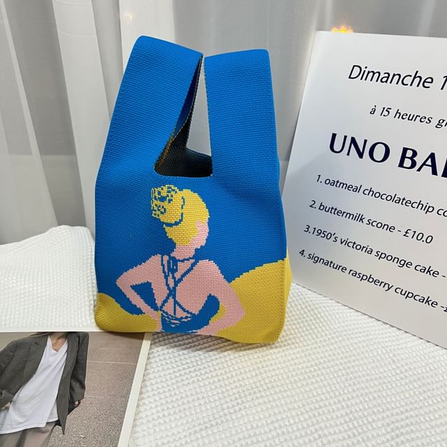 Tote Bag Knit Patterned