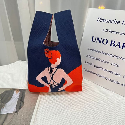 Tote Bag Knit Patterned