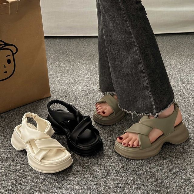 Sandals Platform Slingback Knot