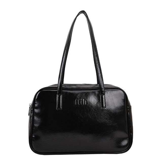 Faux Leather Carryall Plain Bag