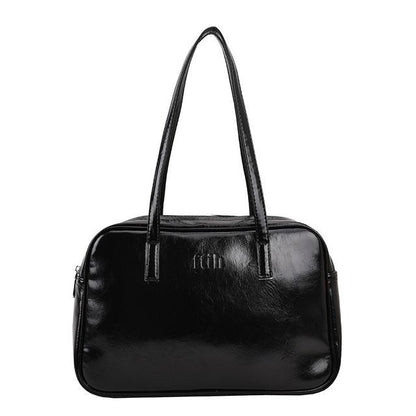Faux Leather Carryall Plain Bag