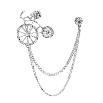 Rhinestone Chained Alloy Brooch