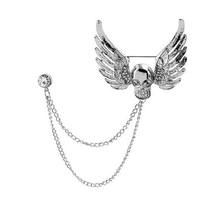 Rhinestone Chained Alloy Brooch