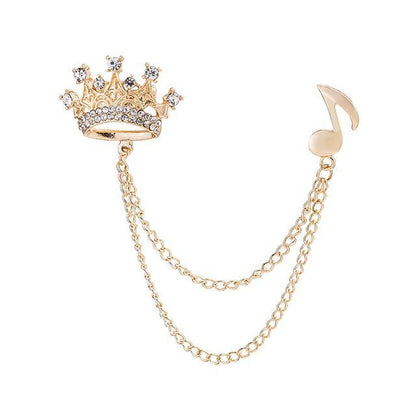 Rhinestone Chained Alloy Brooch