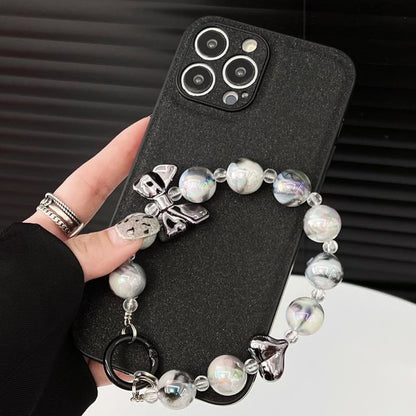 Phone Pearl Chain Bow Case Faux